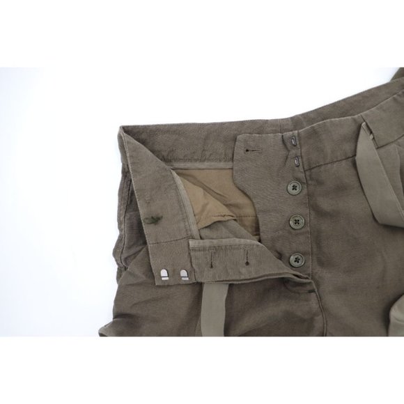 wilfred women’s 00 Allant pants linen olive green belted pockets cuffed cropped - Picture 9 of 12